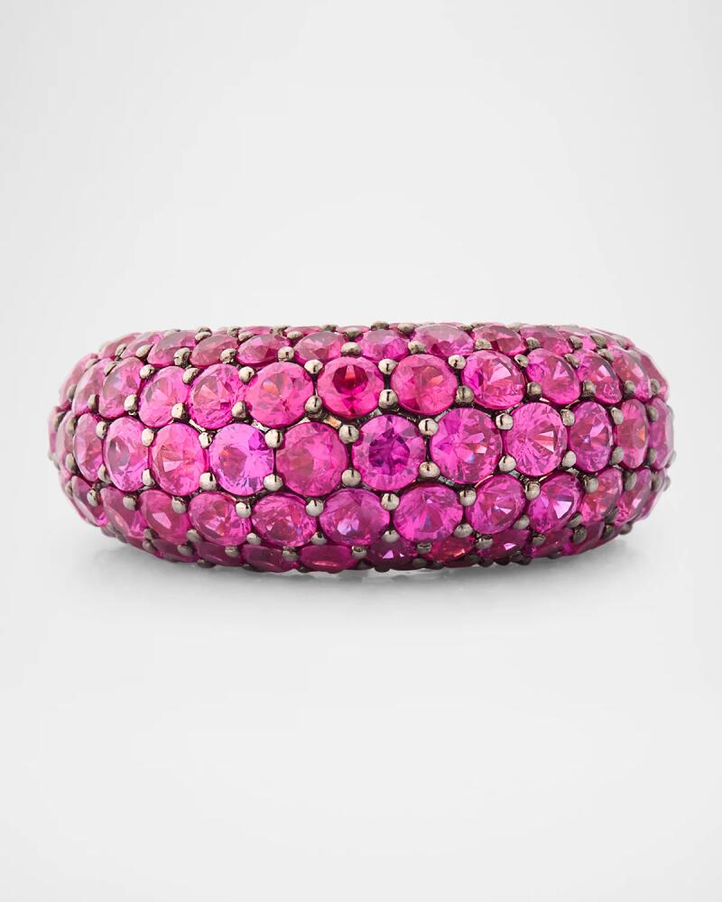 Piranesi 18K Rose Gold Deep Pink Sapphire Dome Ring, Size 8 Cover