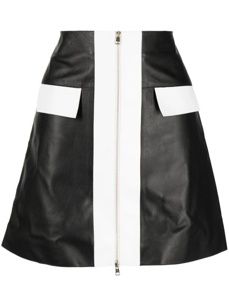 Elie Saab two-tone leather miniskirt - Black Cover