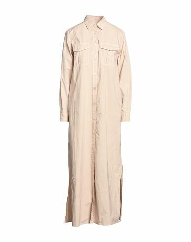 Her Shirt Her Dress Woman Maxi dress Beige Cotton, Elastane Cover