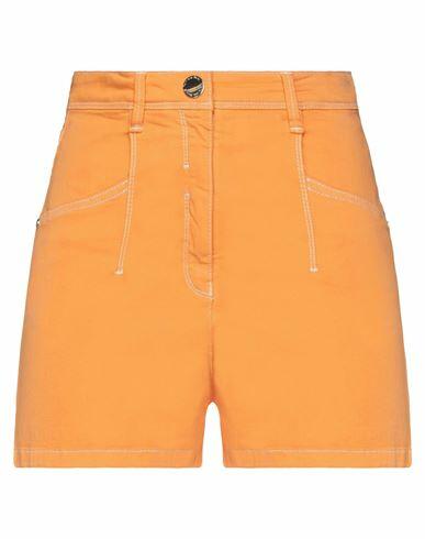 Patrizia Pepe Woman Denim shorts Orange Cotton, Polyester, Elastane Cover