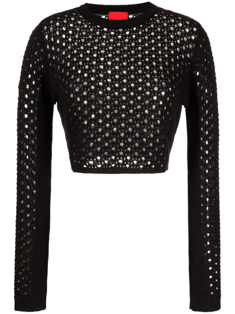 Cashmere In Love Ria crochet-knit jumper - Black Cover