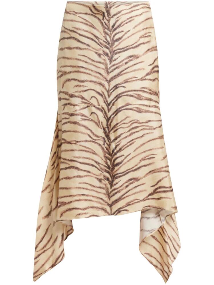 Stella McCartney tiger-print midi skirt - Neutrals Cover