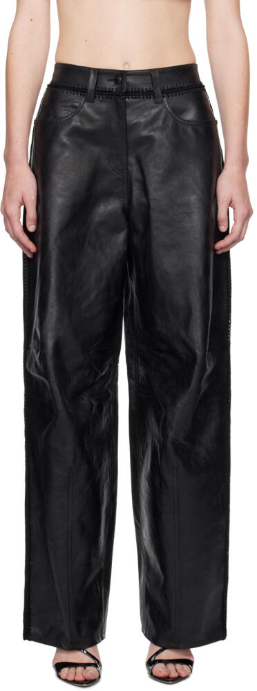 Alexander Wang Black Low-Rise Leather Pants Cover