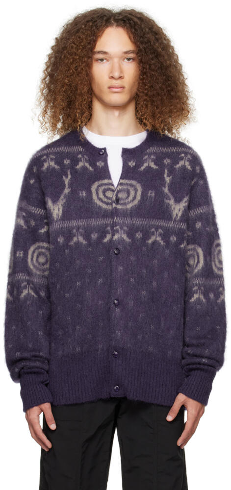 South2 West8 Purple Jacquard Cardigan Cover