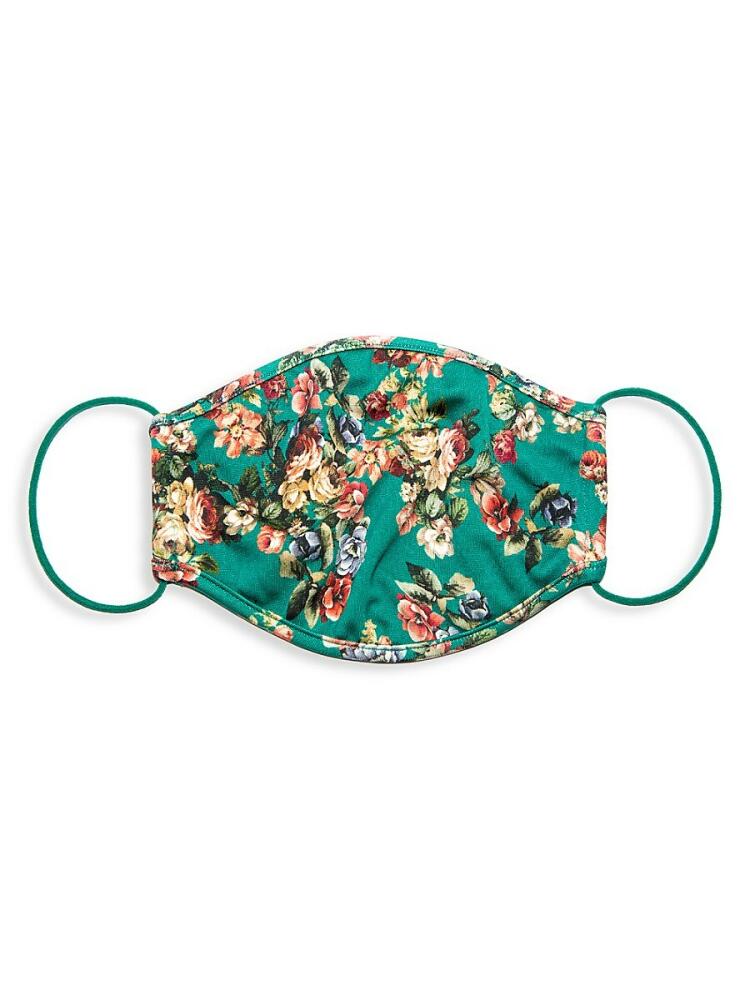 Alice + Olivia Women's Floral Face Mask - Green Multicolor Cover