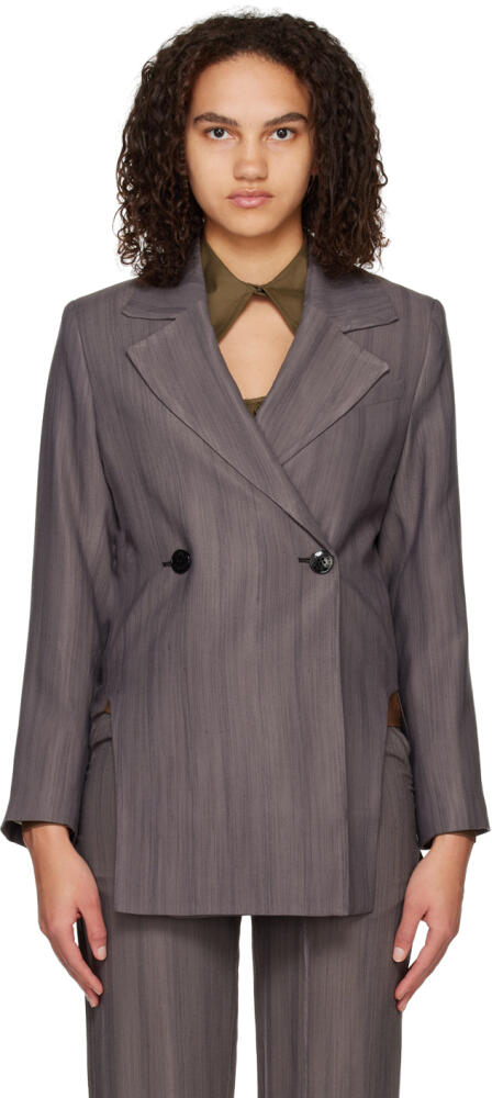 GANNI Gray Drapey Blazer Cover