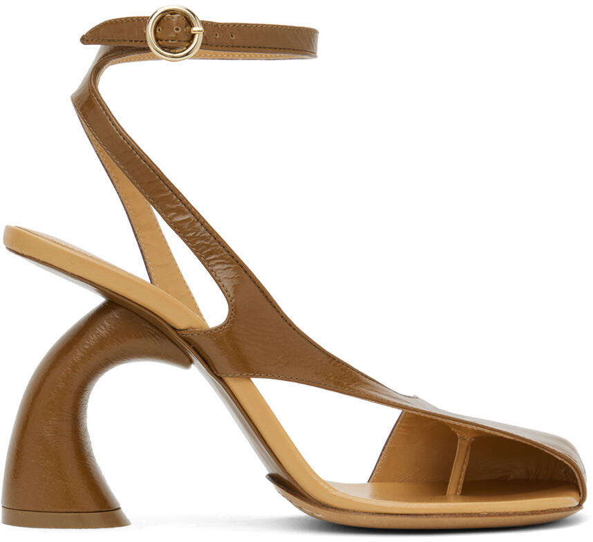 Dries Van Noten Brown Cutout Heeled Sandals Cover