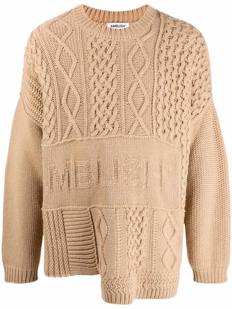 AMBUSH patchwork cable-knit jumper - Neutrals Cover