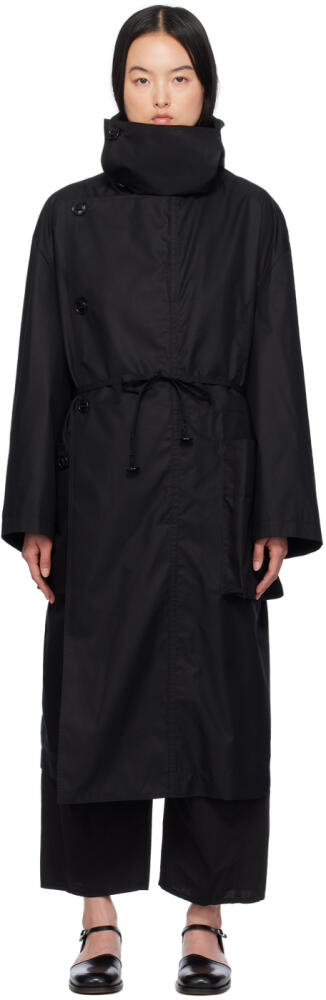 LEMAIRE Black Asymmetrical Coat Cover