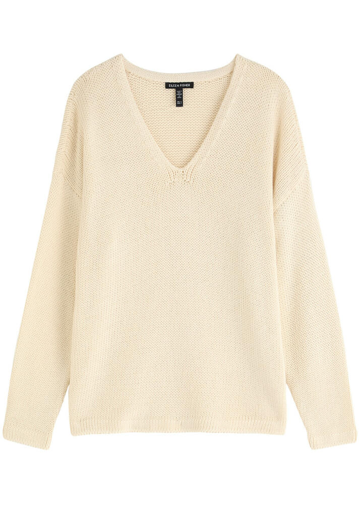 Eileen Fisher Knitted Cotton Jumper - Ecru Cover