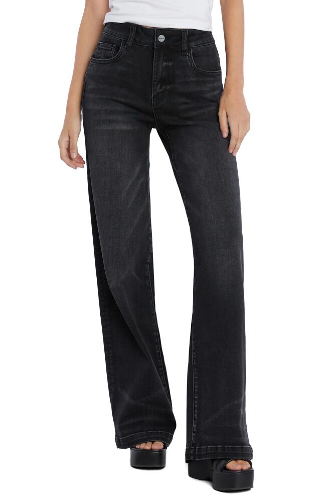 HINT OF BLU High Waist Wide Leg Jeans in Seville Black Cover