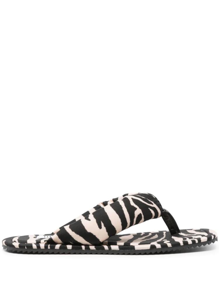 The Attico zebra-print square slides - Neutrals Cover