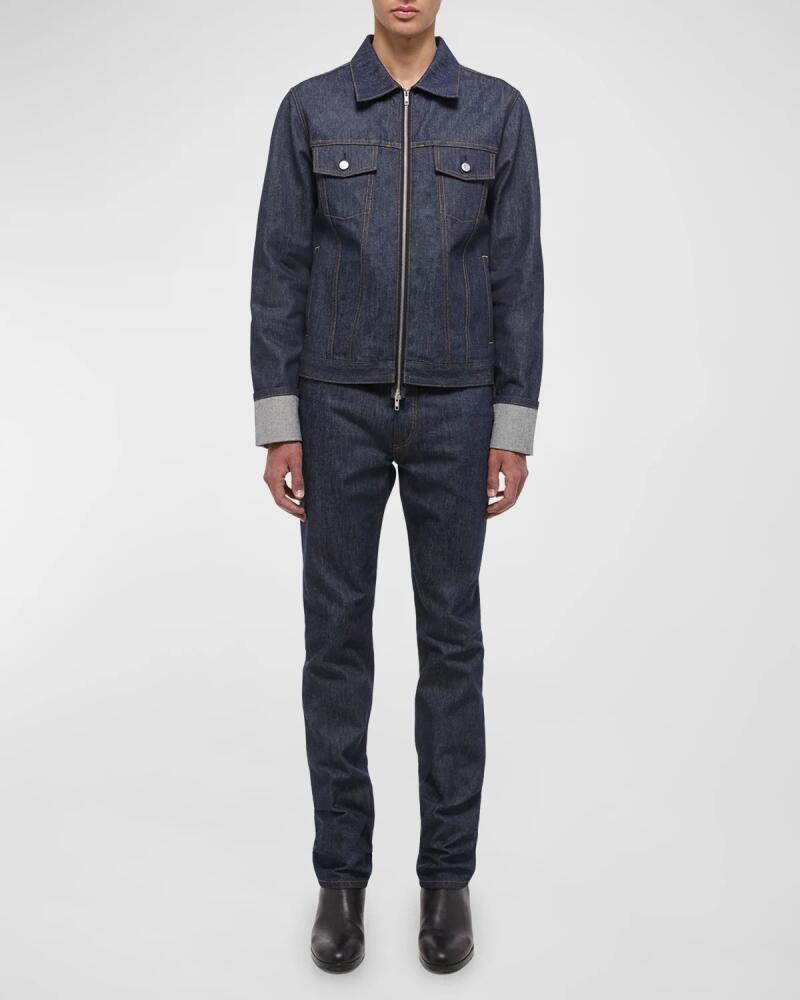 Helmut Lang Men's Cuffed Raw Denim Trucker Jacket Cover