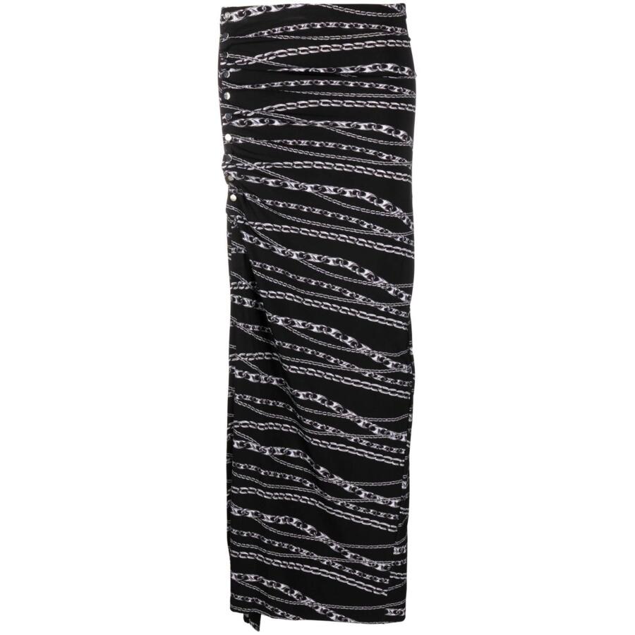 Rabanne All Over Chain Print Midi Skirt Cover