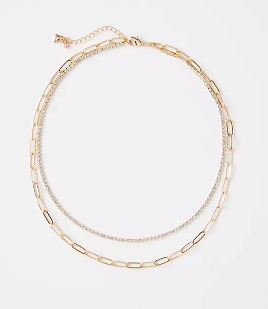 Loft Chain Link Layered Tennis Necklace Cover