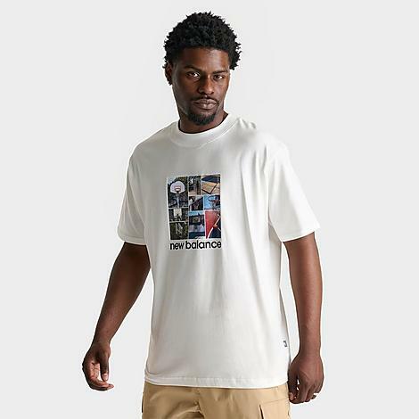 New Balance Men's Hoops Graphic T-Shirt in White/Sea Salt Cover