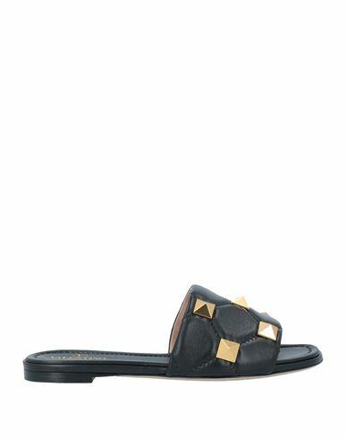 Valentino Garavani Woman Sandals Black Leather Cover