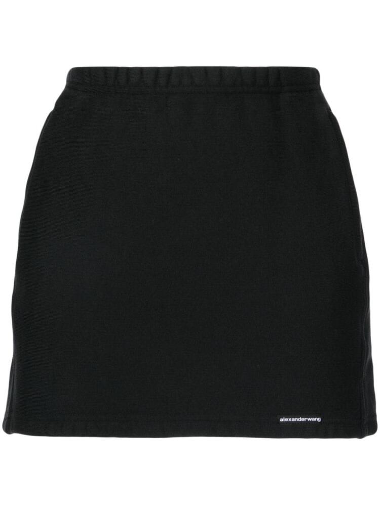 Alexander Wang logo-tag cotton miniskirt - Black Cover