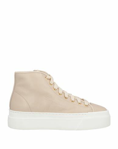 Santoni Woman Sneakers Beige Leather Cover