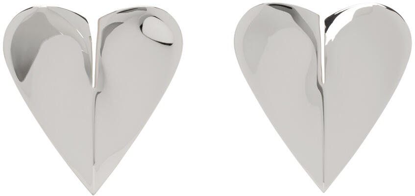 ALAÏA Silver 'Le Cœur Torn' Earrings Cover