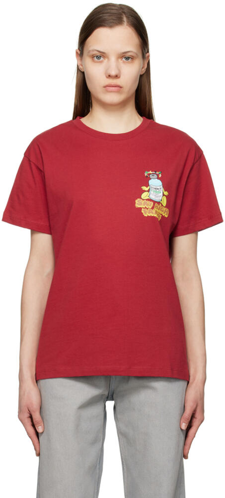 Sky High Farm Workwear Burgundy 'Caution Holes' T-Shirt Cover