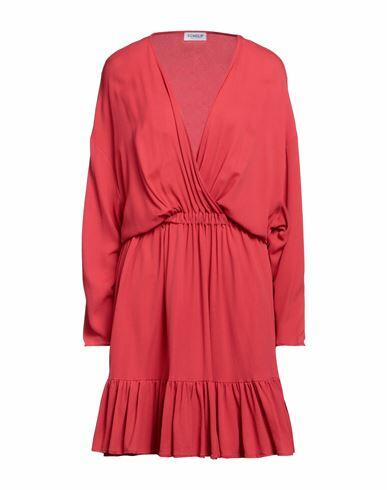 Dondup Woman Mini dress Red Acetate, Silk Cover