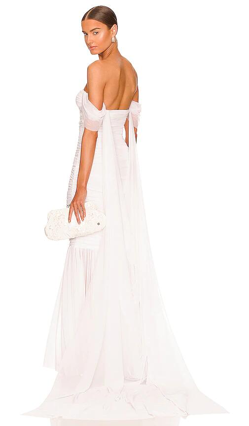 Norma Kamali Walter Fishtail Gown in White Cover