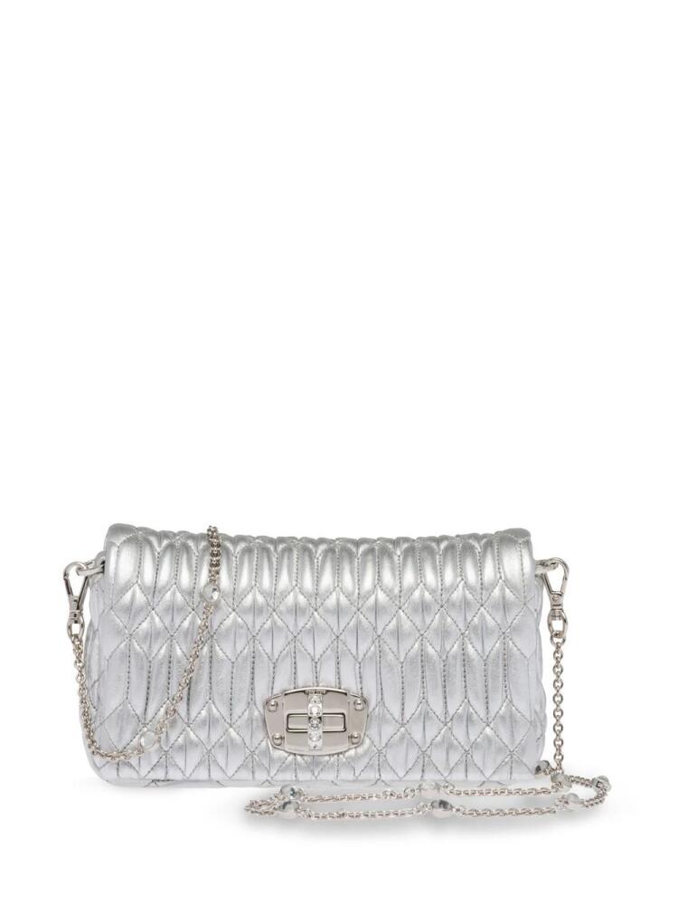 Miu Miu matelassé embellished shoulder bag - Grey Cover