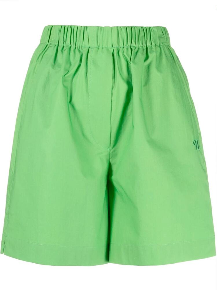 Nanushka elasticated-waistband cotton shorts - Green Cover