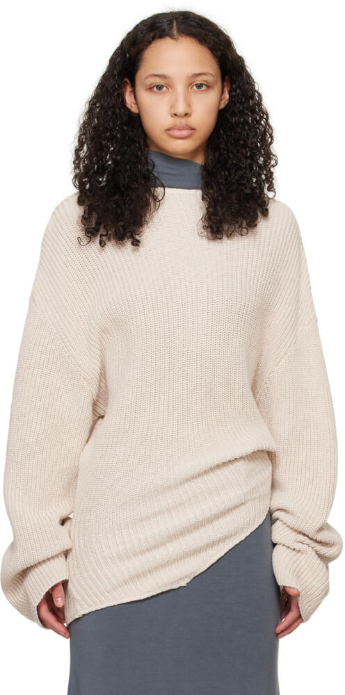 Jade Cropper Beige Asymmetric Sweater Cover