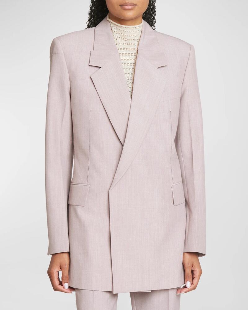 Victoria Beckham Seamed Blazer Jacket with Shoulder Pleat Detail Cover