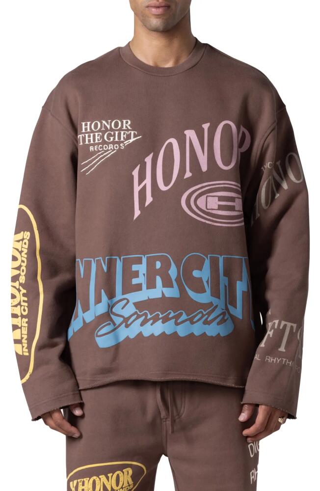 HONOR THE GIFT Studio Oversize Graphic Sweatshirt in Brown Cover