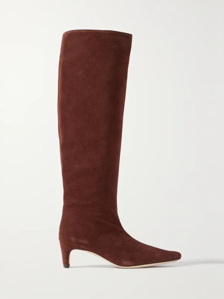 STAUD - Wally Suede Knee Boots - Brown Cover