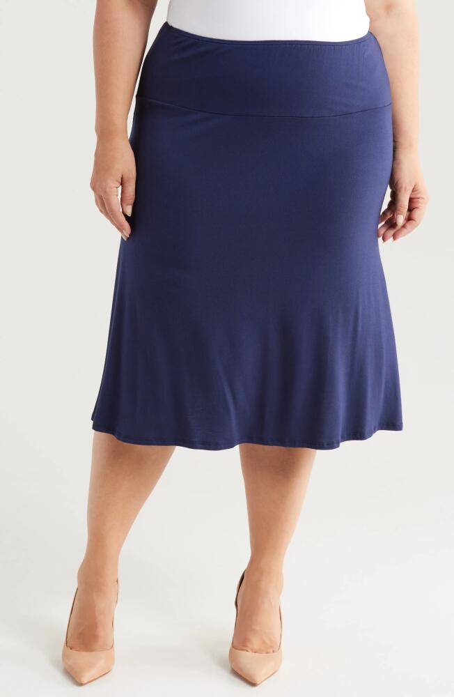 24seven Comfort Apparel A-Line Skirt in Navy Cover