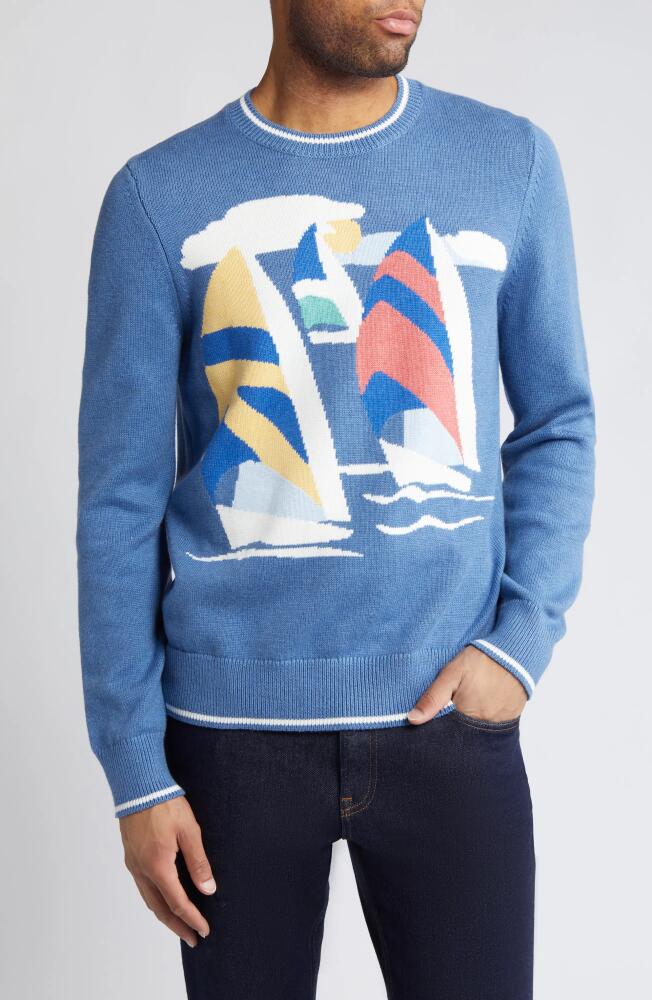 Brooks Brothers Archive Sailboat Crewneck Sweater in Navy Multi Cover