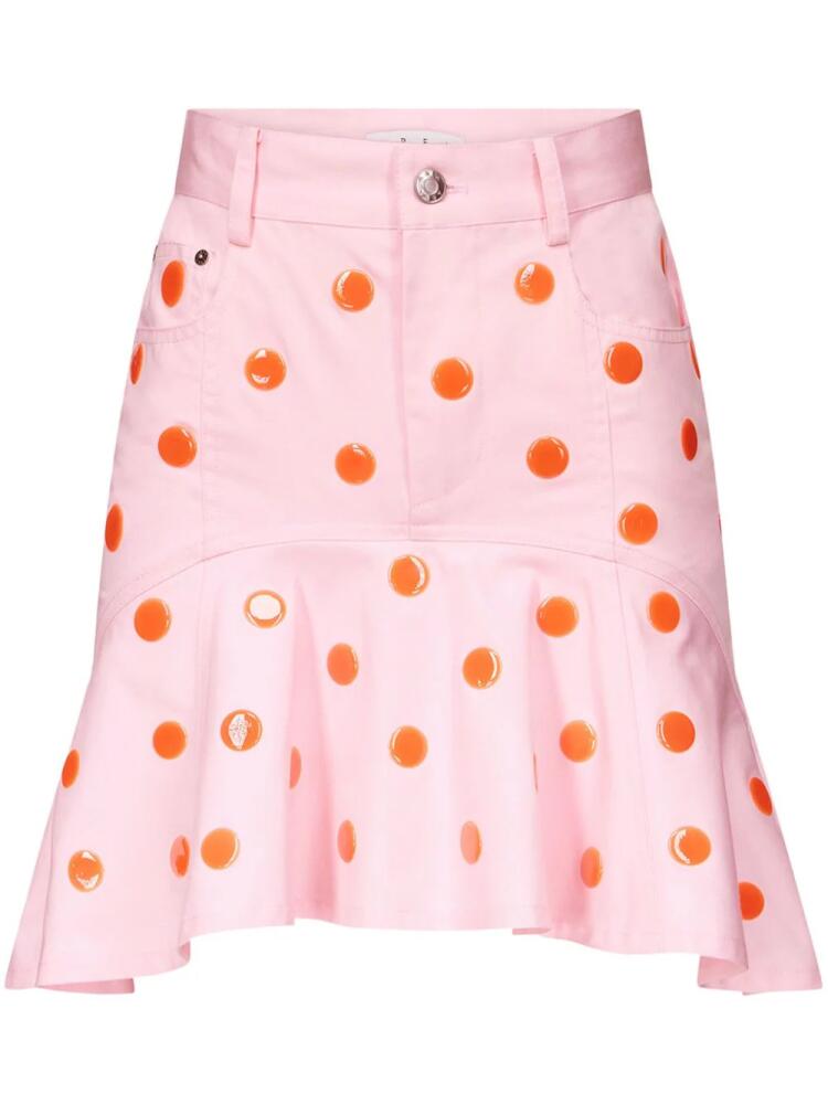 AREA polka dot-print ruffle-hem skirt - Pink Cover