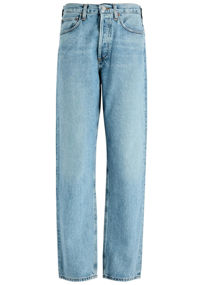 Agolde Kelly Distressed Straight-leg Jeans - Blue Cover