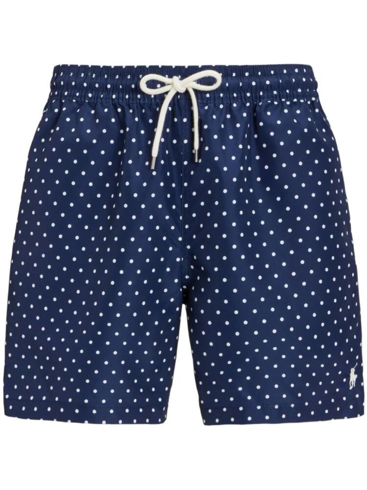 Polo Ralph Lauren Polo Pony-embroidered polka dot-print swim shorts - Blue Cover