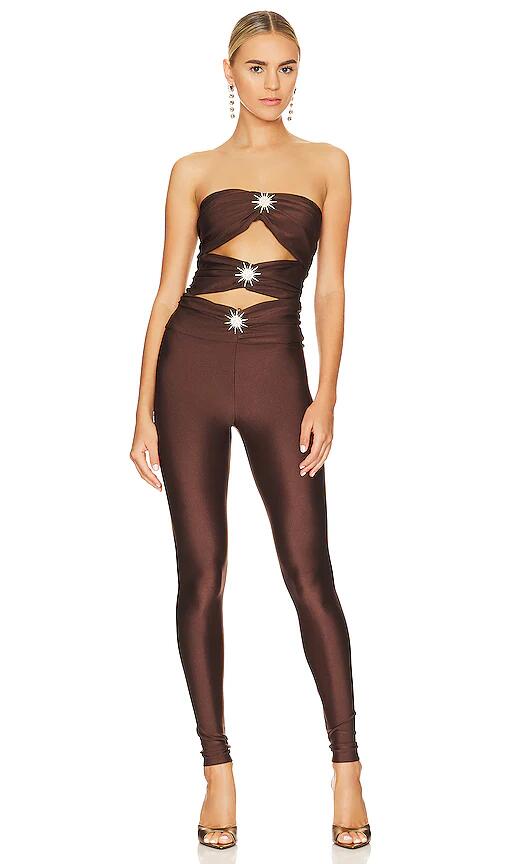 Ronny Kobo Delrey Catsuit in Brown Cover