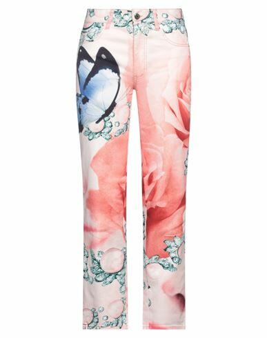 Just Cavalli Woman Jeans Pink Cotton, Elastane, Bovine leather Cover