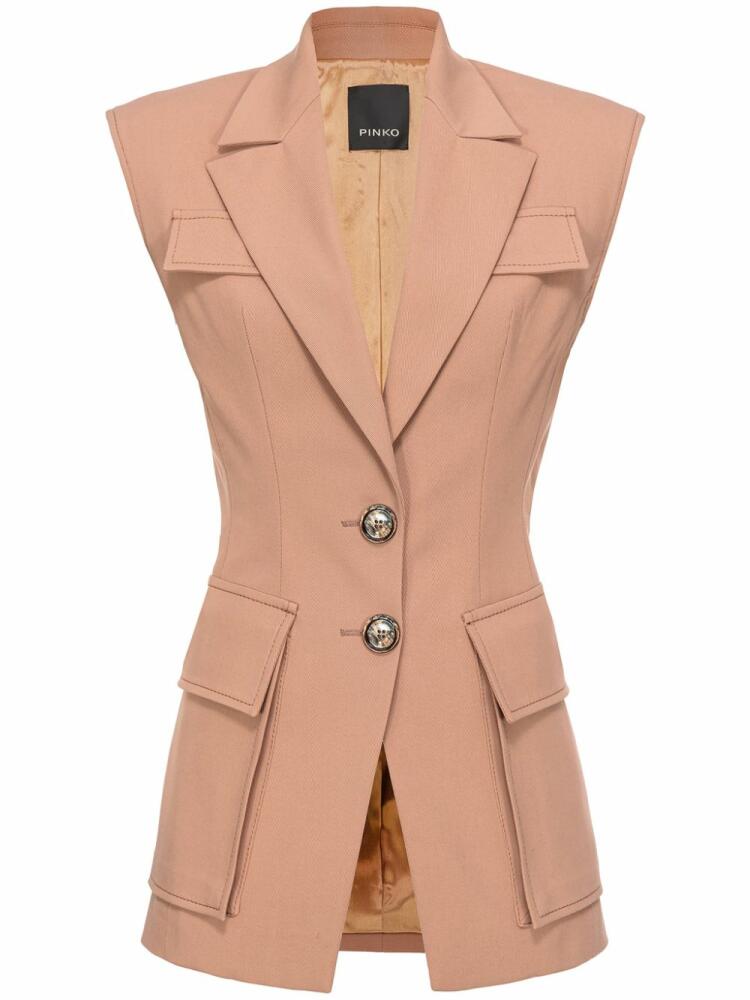 PINKO single-breasted twill waistcoat - Neutrals Cover