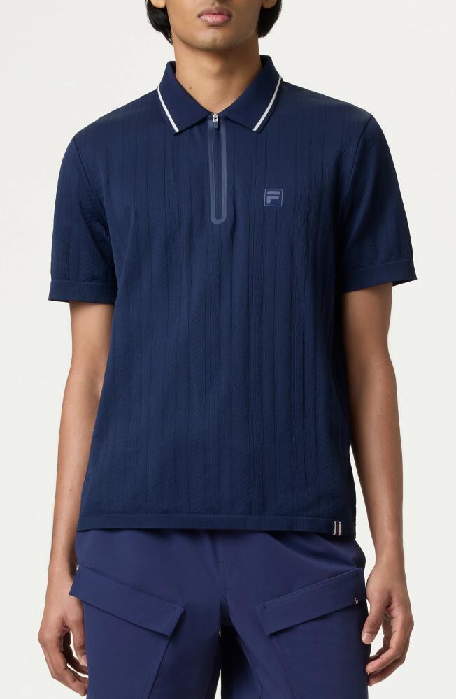 FILA Challenger Quarter Zip Polo in Fila Navy Cover