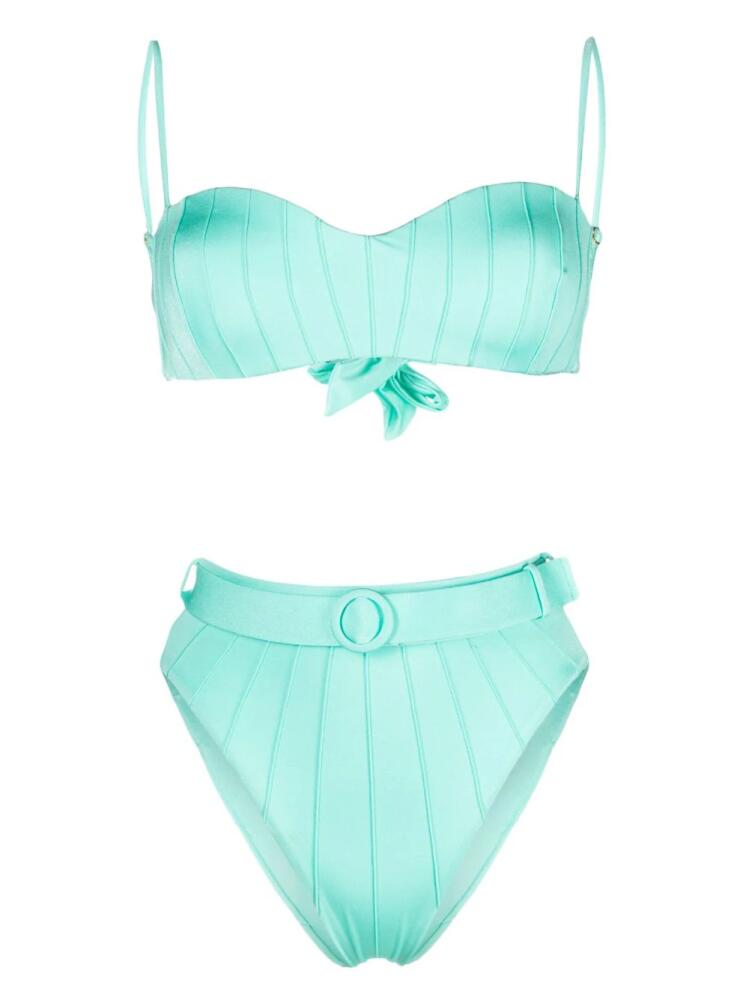 Noire Swimwear high-waist belted bikini set - Blue Cover