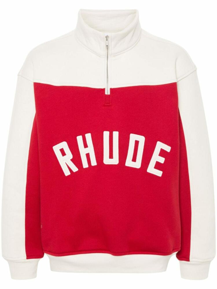 RHUDE Contrast Varsity cotton sweatshirt - Red Cover