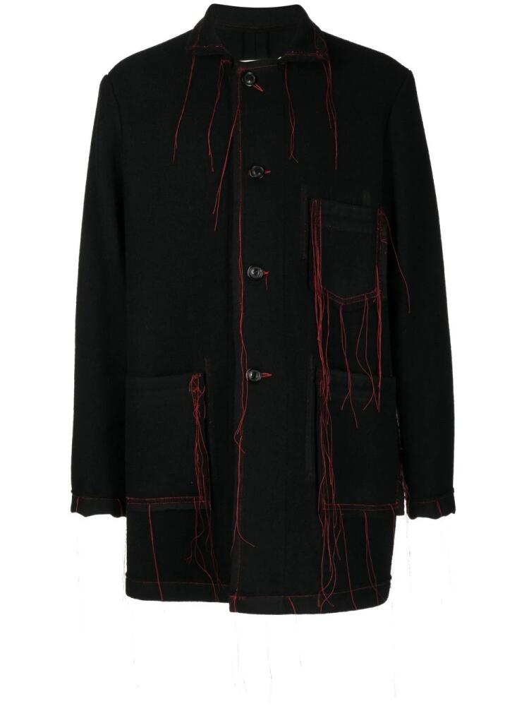 Maison Margiela distressed single-breasted coat - Black Cover