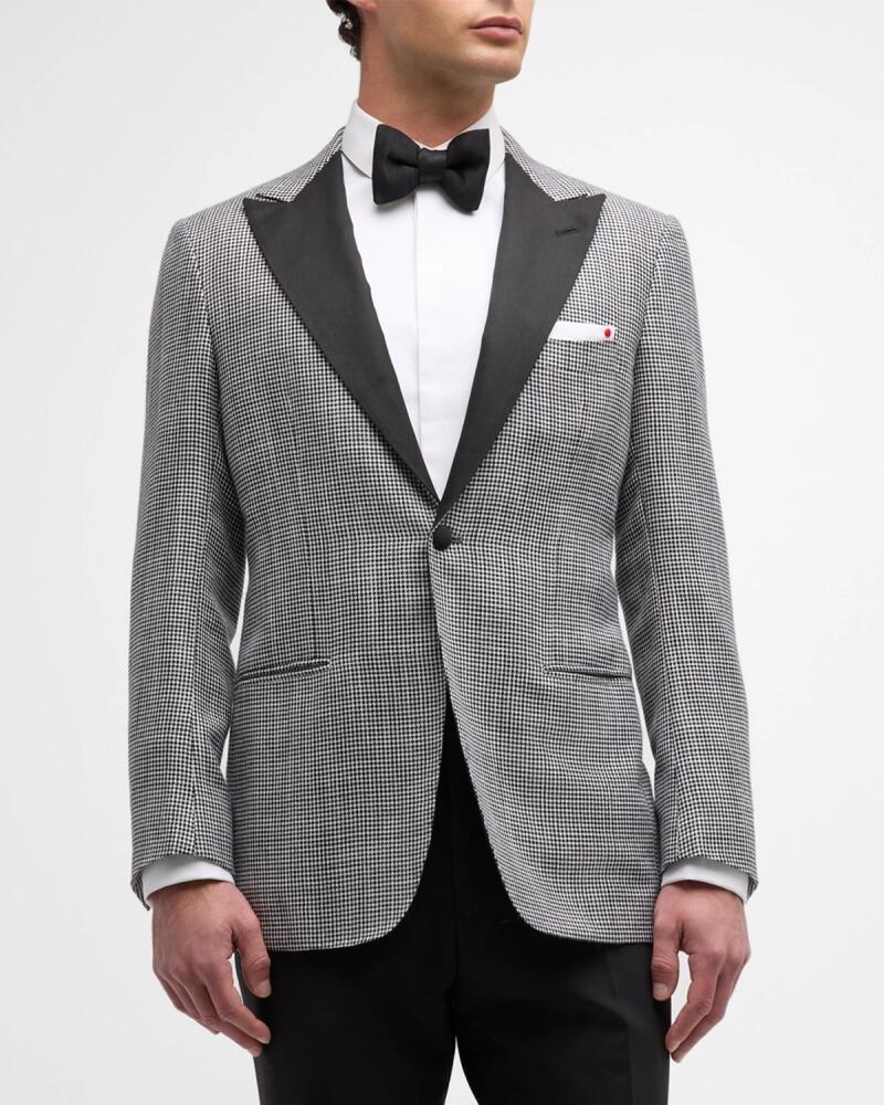 Kiton Men's Check Cashmere-Wool Dinner Jacket Cover