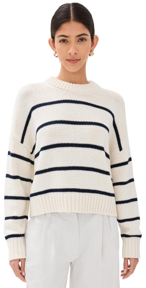 Jenni Kayne Chloe Crewneck Sweater Ivory/Navy Stripe Cover