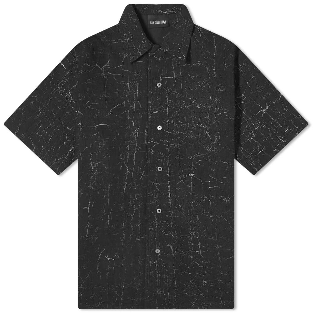 Han Kjobenhavn Men's Wrinkle Bowling Shirt in Black Cover