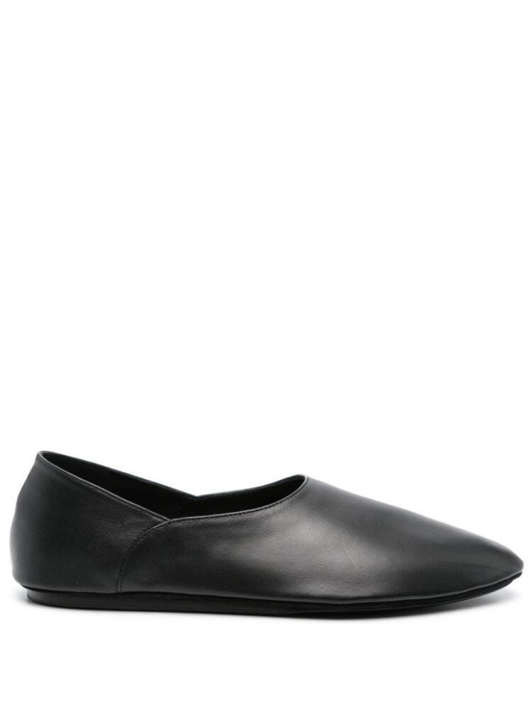 Jil Sander two-panel leather ballerina flats - Black Cover