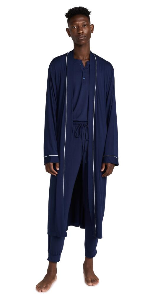 Eberjey William Modal Robe True Navy/Ivory Cover